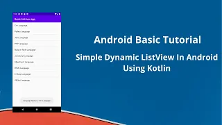 Simple Dynamic ListView In Android Using Kotlin