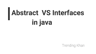 Abstract Class VS Interface in Java Difference interface and abstract class urdu