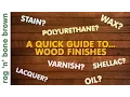Wood Finishes - A Quick Guide