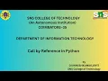 Call by Reference Python V-2 SNS Institutions