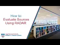 How To Evaluate Sources Using RADAR
