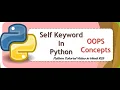How to use SELF in Python SELF in OOPs in Pyhton Object Oriented Programming in Python in Hindi