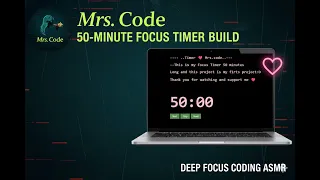 Mrs Code Build a Focus Timer on 8 minutes with HTML CSS JS Deep Focus ASMR Tutorial