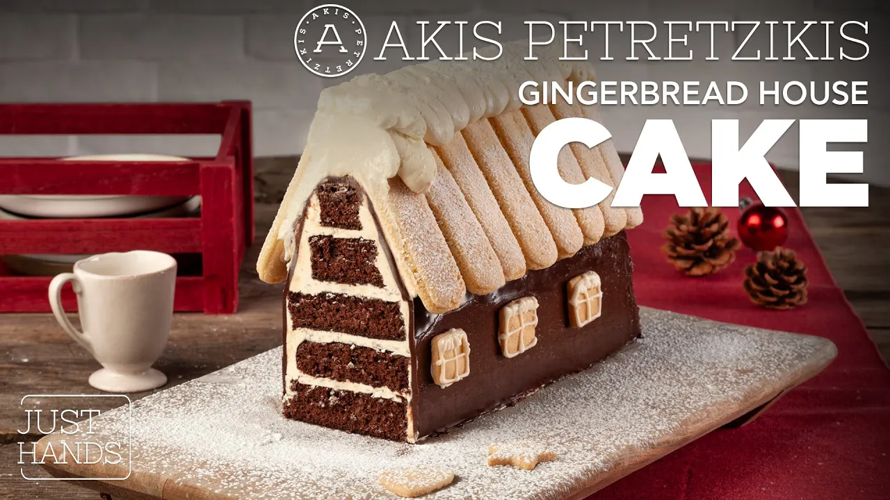 Gingerbread House Cake   Akis Petretzikis