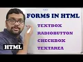 FORMS TEXTBOX RADIO BUTTON CHECKBOX TEXTAREA IN HTML PART-1