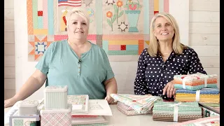 See Lori Holt's Prim fabric line in her beautiful studio.