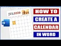 How to Create and Format a Calendar in Word Microsoft Word tutorials
