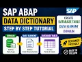 SAP ABAP Data Dictionary Tutorial Create Customized Database Table Data Element Domain Step by Step