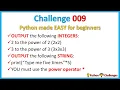Python Challenge 9 Python made EASY for beginners - exponentiation and multiplying strings