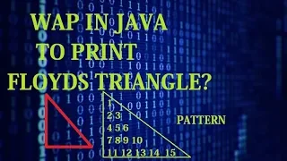JAVA PROGRAMMING - FLOYD TRIANGLE PATTERN PROGRAM