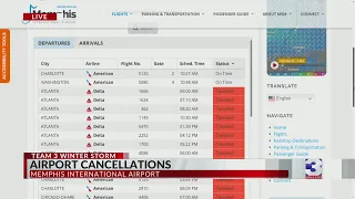 Winter storm cancels many Memphis Airport flights