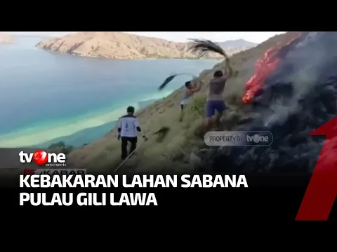 Pulau Gili Lawa di Kawasan Taman Nasional Komodo Terbakar
