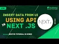 Insert Data from UI in NextJS using API NextJS MongoDB Form Tutorial in Hindi