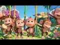 Five Little Monkeys Jungle Swing Mayhem | Wild Animal Adventure & Counting Song