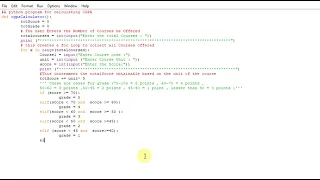 A python program for calculating CGPA