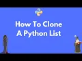 How to clone a Python list