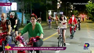 Passeio ciclístico Movimenta Bike anima o Natal e toma o Centro de Joinville
