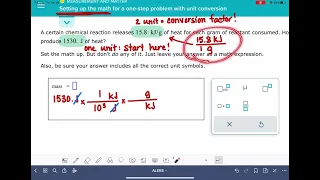 ALEKS Setting up the math for a one-step problem with unit conversion