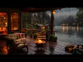 Download Lagu Lakeside Porch Ambience 🍁 Rainy Evening And Crackling Fire For Sleep, Relax, Rest🔥