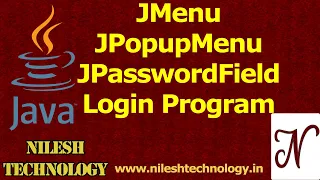 Java JMenu JPopupMenu JPasswordfield Login Program
