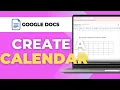 How To Create A Calendar In Google Docs Tutorial