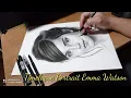 Timelapse Charcoal Portrait of Emma Watson