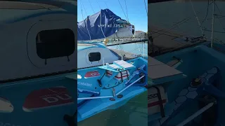 Vendee Globe skipper Sebastian Simon celebrates baptising his new boat, Groupe Dubrueil 2 #racing