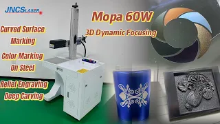Mopa 60W 3D Fiber Laser Marking Machine for Curved Surface Marking/Color Marking/Relief Deep Carving