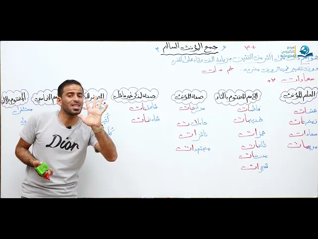 ⁣مادة اللغة العربية للصف الثاني المتوسط  : جمع المؤنث السالم
