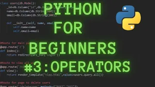 Python Programming for Beginners Tutorial 3 Basic and Comparison Operators