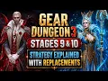 Gear Dungeon 3 - Stages 9 10 Easy Strategy to clear with Replacements Watcher Of Realms