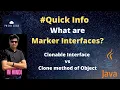 What are Marker Interfaces in JAVA Cloneable Interface vs Object Clone method Quick Info Hindi