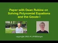 Paper with Dean Rubine on Solving Polynomial Equations and the Geode I N J Wildberger