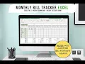 How To Use the Monthly Bill Pay Tracker