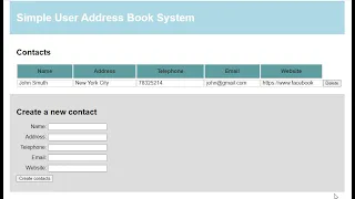 Simple User Address Book System using JavaScript