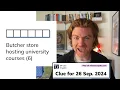 Minute Cryptic Clue for 26 Sep 2024 Butcher store hosting university courses 6
