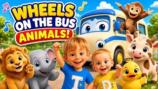 Wheels On The Bus With Animals | Animal Song | Nursery Rhymes & Kids Songs