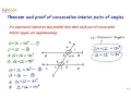 Parallel Lines and Transversal - Consecutive Interior Angles