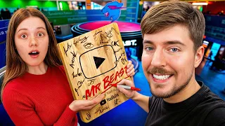 Will MrBeast Sign Our Wooden YouTube Play Button?