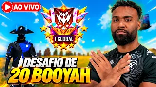 DESAFIO IMPOSSIVEL NA RANK - META DE 20 BOOYAH HOJE! com Ale10 FREE FIRE