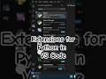 Extensions for Python in VS Code