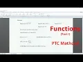 PTC Mathcad Prime - Functions Part I