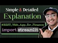 How to use Streamlit FINANCE Streamlit Python Tutorial NEW RESEARCH