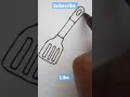 drawing spatula kitchen utensils