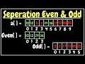 Program to store even and odd numbers separately into a new array java ICSE X class 10 Semester 2