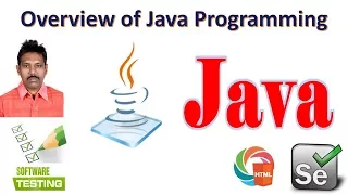 Selenium Tutorial For Beginners 5 Java For Selenium - Overview of Java Programming G C Reddy
