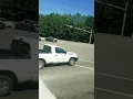 Driving through myrtle beach in a bus
