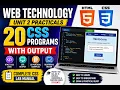 Fundamentals of Web Designing Unit 2 Practicals 20 CSS Programs with Output