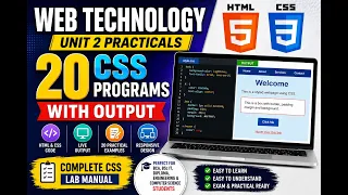 Fundamentals of Web Designing Unit 2 Practicals 20 CSS Programs with Output