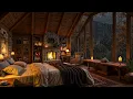 (No Ads) Sleep Better Under Attic Rain 💤 Gentle Rain Sounds & Fireplace